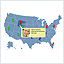 Pinpoint Locator Map of USA