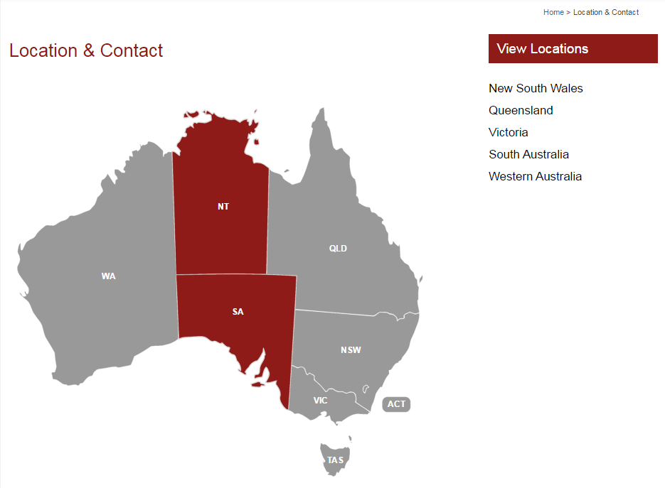 commercial Australia interactive map usage