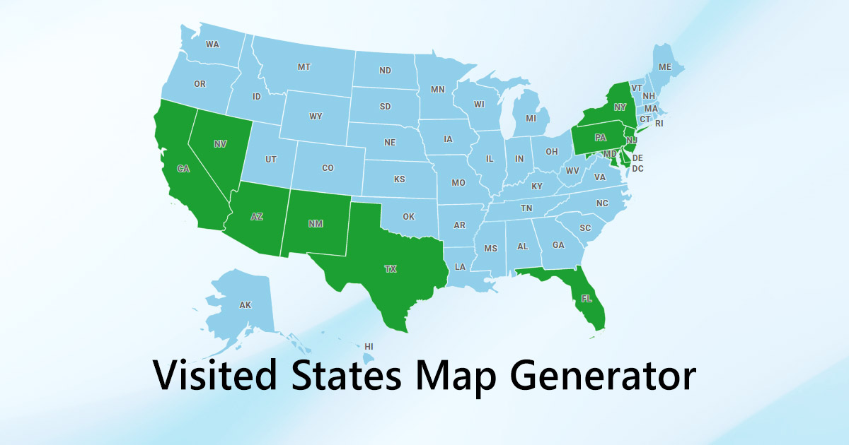 Visited States Map - Get A Clickable Interactive US Map